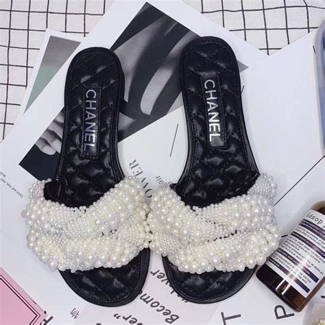 chanel paris rome pearl mules buy